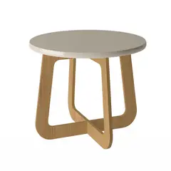 BERTOLINI - Mesa de Centro Jasmin 59x59cm en Mdf Roble con Blanco