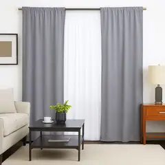 CASA BONITA - Set de 4 Cortinas de Tela 140x220 cm Opaca Milán Plata