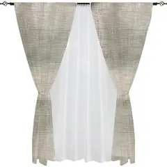 CASA BONITA - Set de 4 Cortinas de Tela 140x220 cm Opaca Milán Taupe