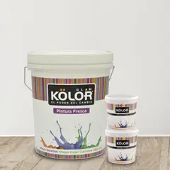 KOLOR - Pintura para Interior 5 Galones Superlavable Blanco + 2 Cuartos Galón Blanco