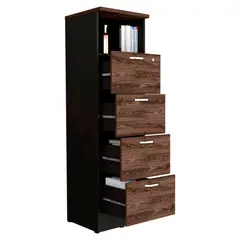 RTA DESIGN - Archivador Home Office 4 Cajones + Repisa Rta Wengue Milan