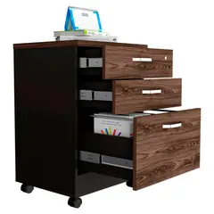 RTA DESIGN - Archivador Home Office 3 Cajones Bajo Rta Wengue Milan