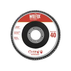 WOLFOX - Disco Flap para Desbaste y Pulido 4.1/2 Pulgadas Grano 40