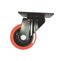 TOOLCRAFT - Rodachina Rueda Pvc Naranja 3'' Giratoria