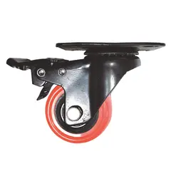 TOOLCRAFT - Rodachina Rueda Pvc Naranja 2'' Con Freno