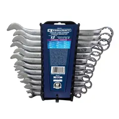TOOLCRAFT - Set de Llaves Combinadas 12 Piezas 1/4'' hasta 1'' Estuche