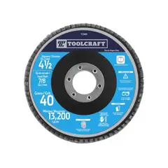 TOOLCRAFT - Disco Flap de 4.1/2 Pulgadas Grano 80 Desbaste y Pulido