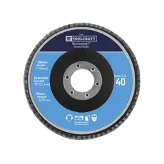 TOOLCRAFT - Disco Flap de 7 Pulgadas Grano 60 para Desbaste y Pulido