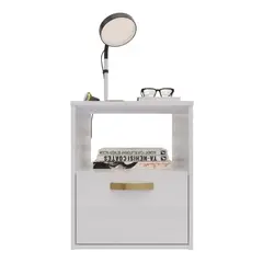 MADERKIT - Mesa de Noche Bolton 54.7x45x40cm Blanco
