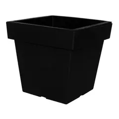 MARRES - Matera Cuadrada Plástico 19.3x18.1 Cm Negro Jardín