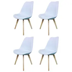 JUST HOME COLLECTION - Set X4 Silla Auxiliar Luisa Blanco Natural