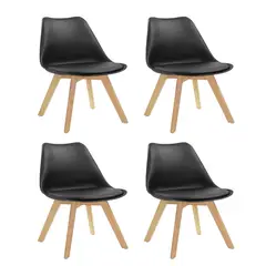 undefined - Set X4 Silla Auxiliar Nord Negro Natural Just Home Collection