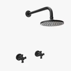 GRIVAL - Grifería Ducha Mezclador Balta 8 Pulgadas Koral, Negro Mate