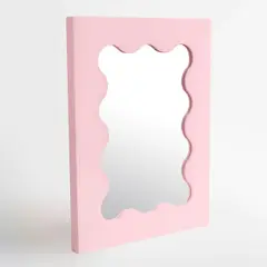 HOMUS - Espejo Ondulado Interno - Rosado - 55 x 75 Cm