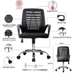 MUEBLESYA - Silla de escritorio Ejecutiva Negro