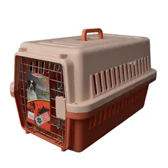 COLMASCOTAS - Guacal para mascotas reja metalica salmón talla m 58x35x36cm