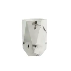 undefined - Florero Jarrón de Cemento 11x7 cm Mármol Negro De Concreto