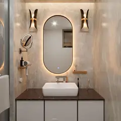 FAYENZA - Espejo Decorativo Zosma Con Luz Led Cálida Profesional Encendido Touch Dimerizable 100X50Cmx4Mm. Cada Uno.