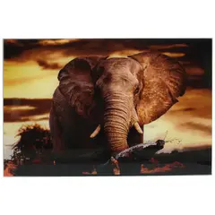 JUST HOME COLLECTION - Cuadro En Vidrio 60 x 40 cm Sabana Africa Elefante