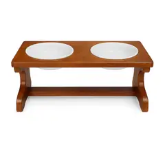 MADELAU - Comedero Para Perro Basic M Pino-Platos Ceramica