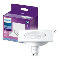 PHILIPS - Kit Ojo Buey Cuadrado+Bombillo Led Gu10 350lúmenes