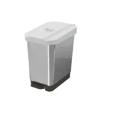 ESTRA - Caneca Plástica Pedal 5 Litros Metálico Negro No Aprovechable