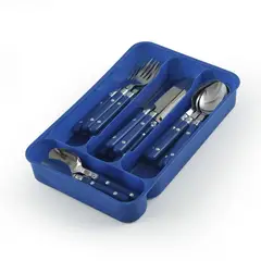 GIBSON - Set de Cubiertos Casual Living 24pc Mango Plástico Cubiertero Azul