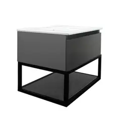 STRETTO - Mueble De Lavamanos Elevado Melé Gris Gr70x46