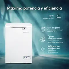 CHALLENGER - Congelador Horizontal 100 Lt Chest Freezer Blanco