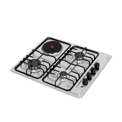 CHALLENGER - Estufa Empotrable 4 Puestos 59 cm en Acero Inoxidable Mix 120 V