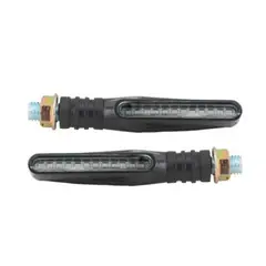 IRON RACING - Direccional Negro Mate 12v-12 Led Luz Running Roja