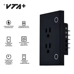 VTA PLUS - Toma Inteligente Doble Black Con Botón On/Off