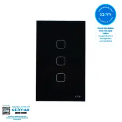 VTA PLUS - Interruptor Inteligente Triple Black Connect Iot