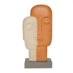 HOME COLLECTION - Escultura Cara Poliresina 13.5x28 cm Multicolor Etiopia