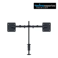 TECHNOSOPORTES - Soporte Doble Brazo para Monitores de 10-32 pulgadas + 2 Correas de Velcro