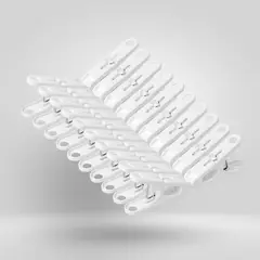 SOLUCIONES INTEGRALES - Pinzas Para Colgar Ropa Plastica X20 Unidades blanca