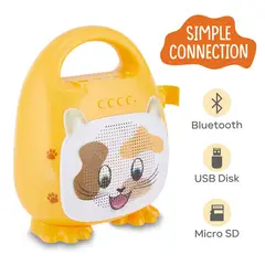 VIVITAR - Parlante Karaoke con Luz LED Hasta 12 Horas Diseño Gatito