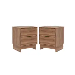 BERTOLINI - Set Mesas de Noche X2 En Mdp 48cm Maui Noce