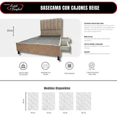 ESTILO Y CONFORT - Basecama con Cajones y Cabecero de 160x190