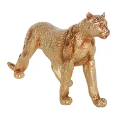HOME COLLECTION - Escultura Leopardo Poliresina 33x18 cm Oro Etiopia