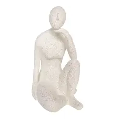 HOME COLLECTION - Escultura Pensador Poliresina 14x22 cm Beige Ubud