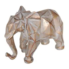 HOME COLLECTION - Escultura Elefante Poliresina 31x23.5 cm Oro Etiopia
