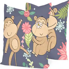 BELLAHOGAR - Kit 2 Cojines Sublimados Con Cierre 45x45 Micos Bulgaria Nb