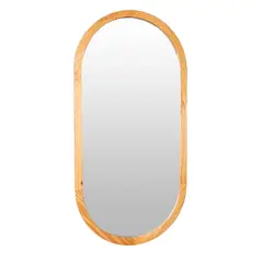 SANDALO - Espejo Ovalado En Madera Natural 60x120 cm