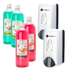 ENERGY PLUS - Kit Premium: 2 Dispensadores + 4 Jabones Espuma 1000ml