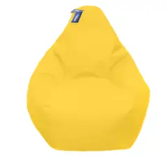 ESTILO RELAX - Puff Pera en Cuerotex Talla m Amarillo