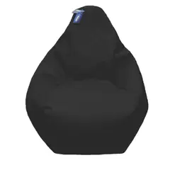 ESTILO RELAX - Puff Pera en Cuerotex Talla S Negro