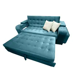 MUEBLES COLOMBIA MUCOL - Sofá Cama Magno Turquesa 45x220x190 cm