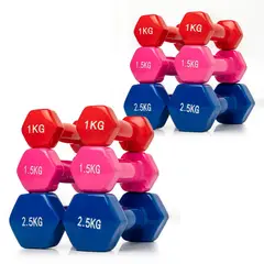 STYLE STARS - Kit 12 Mancuernas Hexagonales Neopreno Set Pesas