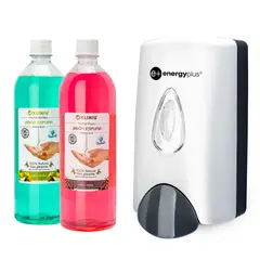 ENERGY PLUS - Kit: Dispensador + 2 Jabones Espuma Antibacteriales 1000ml